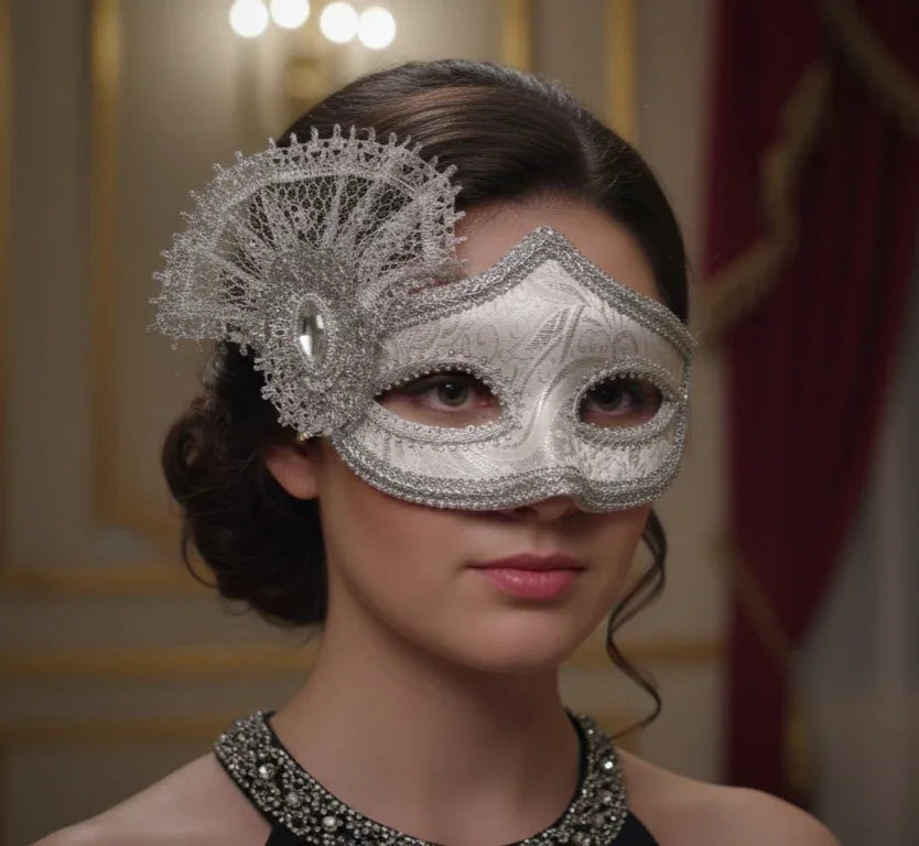 Maske mit Spitze silber/weiss – Erotikshop Schweiz | Liebelei.ch