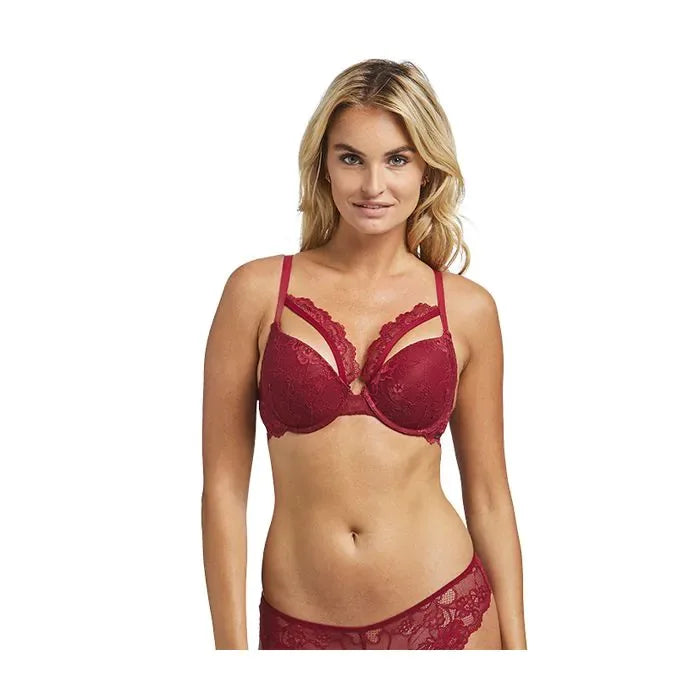 Thalia 2er Set - Push Up BH & Brazialian - Bordeaux Rot – Erotikshop Schweiz | Liebelei.ch