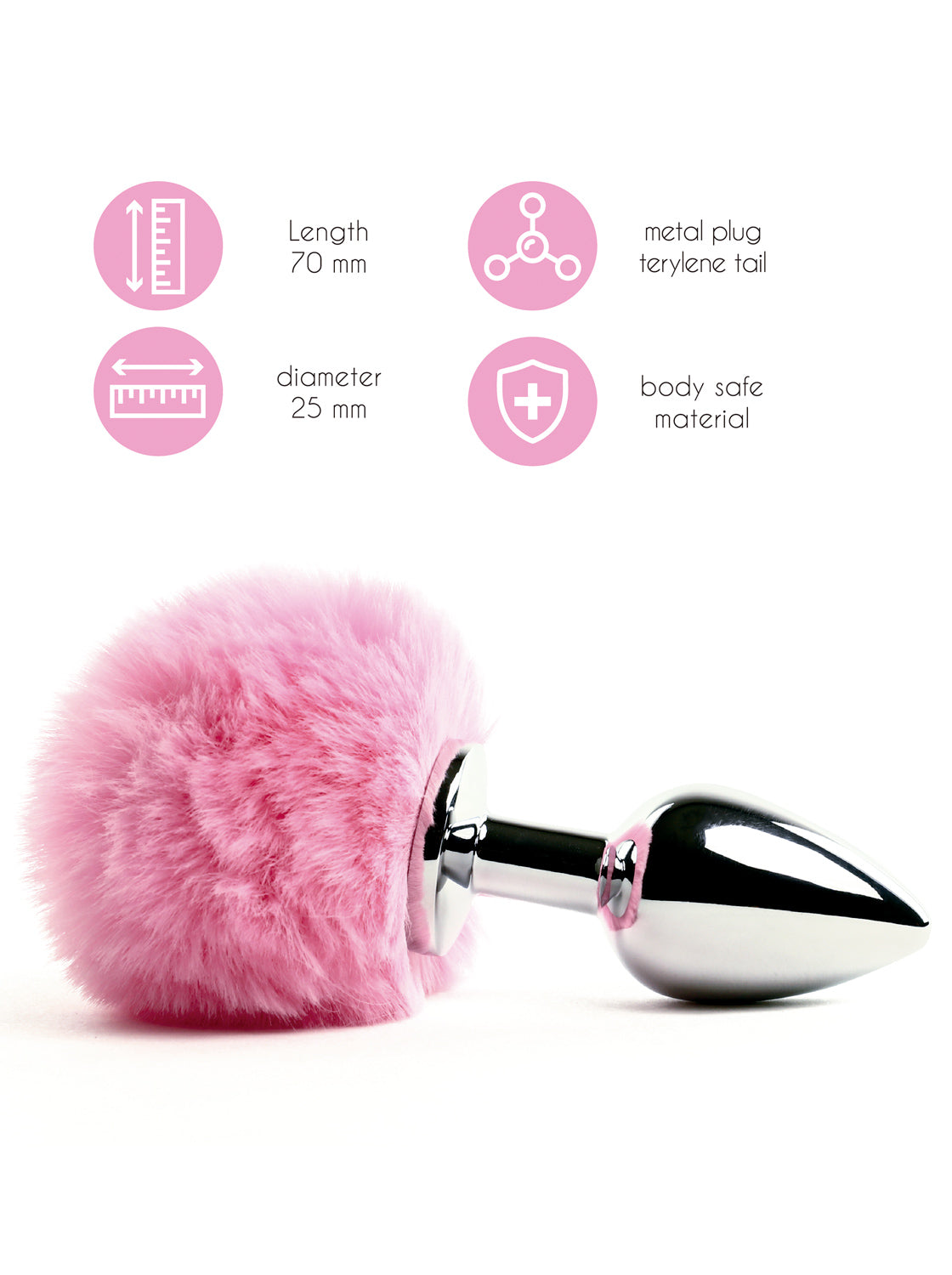 Bunny Tails Butt Plug Pink
