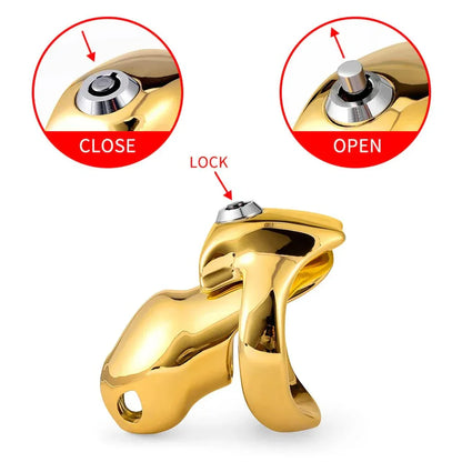 HTV5 Stahl Peniskäfig (24K Gold)– Smart-Lock-Funktion – Erotikshop Schweiz | Liebelei.ch