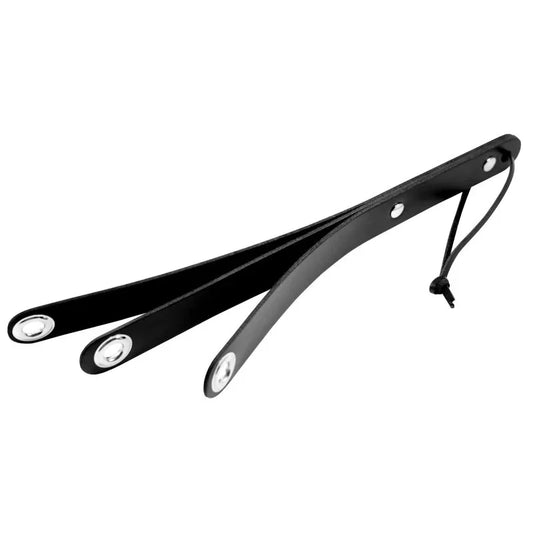 Leder-Paddel 3-fach mit Ringösen schwarz – Erotikshop Schweiz | Liebelei.ch